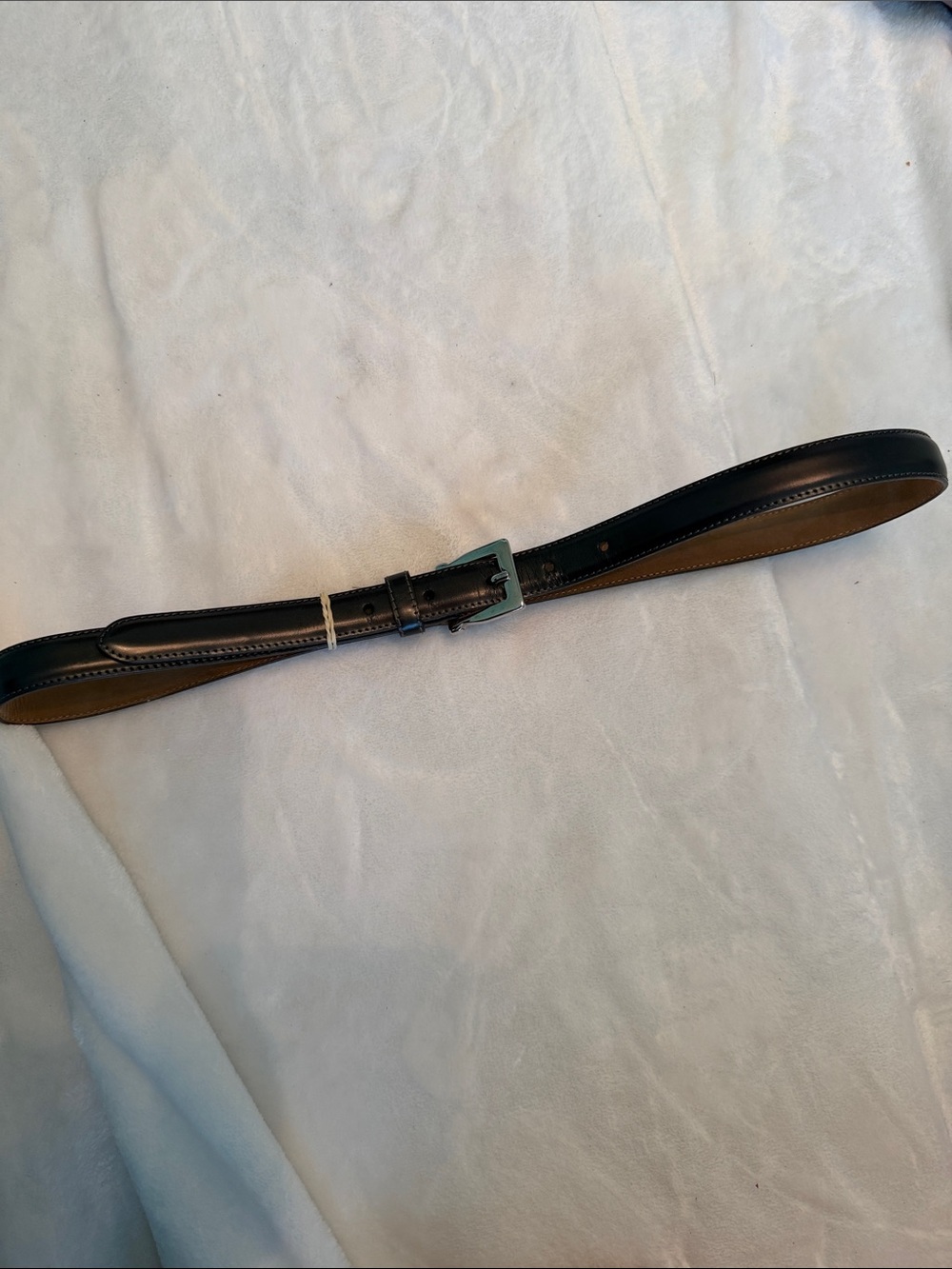Talbots Womens Leather Belt Made In Italy Black Size M